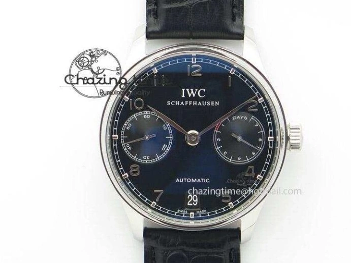 MIROTIME 0714 Popular Portuguese Flying Tourbillon SS Gray Dial 2 Sub Dials on Black Leather Strap 7159